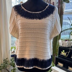 Elegant Women's Sweater - White and Navy